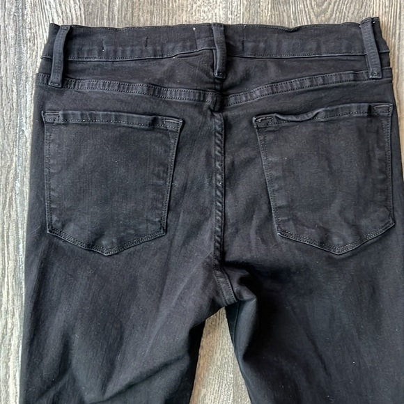 Frame Jeans Black Le Skinny de Jeanne Jeans Distressed Size 28 Noir Rips - Picture 10 of 10